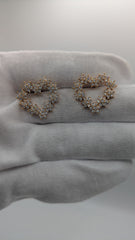 Elegant Crystal Heart Earrings Gold-Plated for Girls & Women