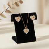 Luxury Gold Heart Necklace Set for Girls & Womens