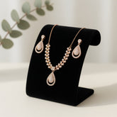 Luxury Rose Gold Crystal Necklace Set for Girls & Womens