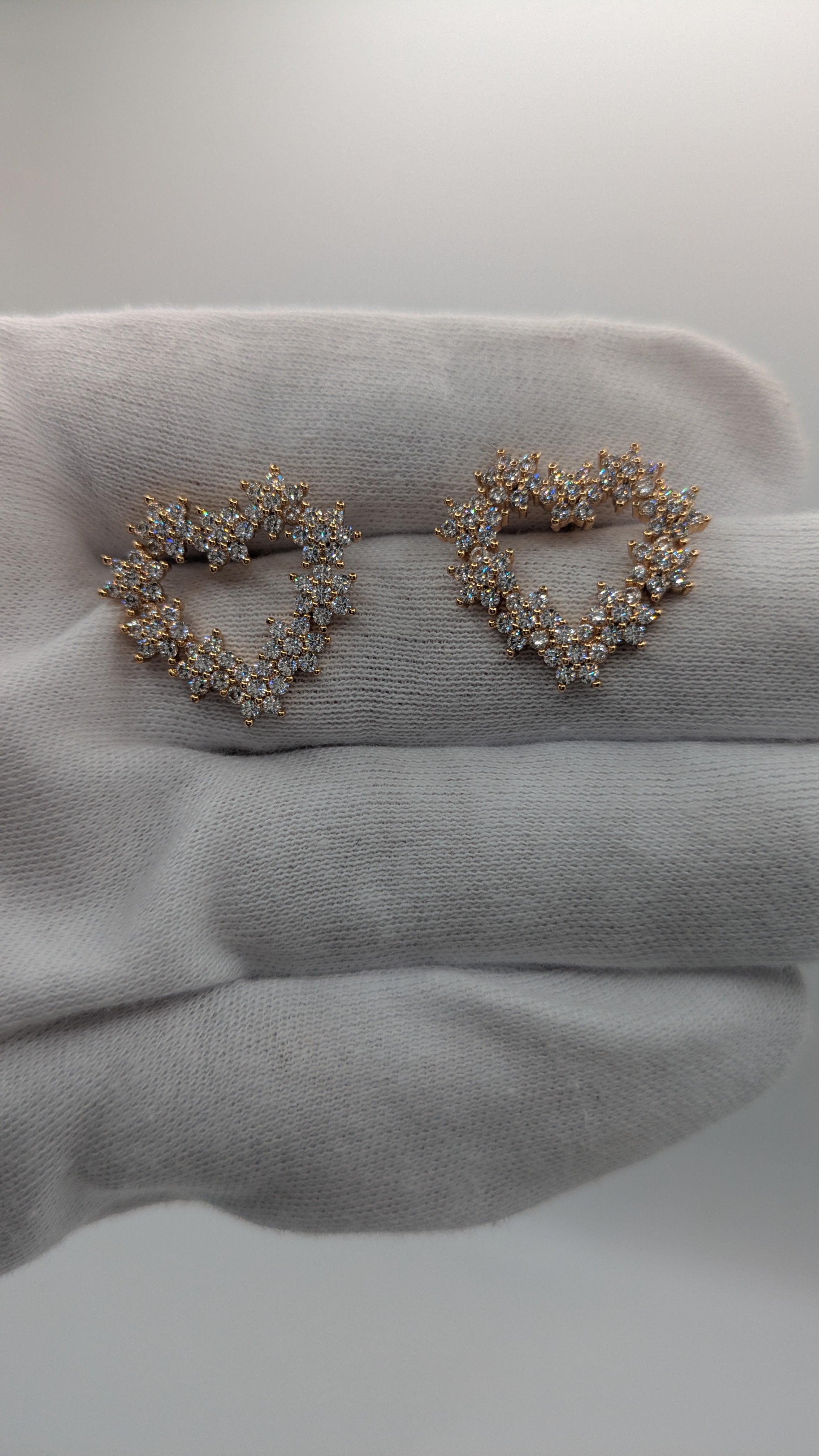 Elegant Crystal Heart Earrings Gold-Plated for Girls & Women
