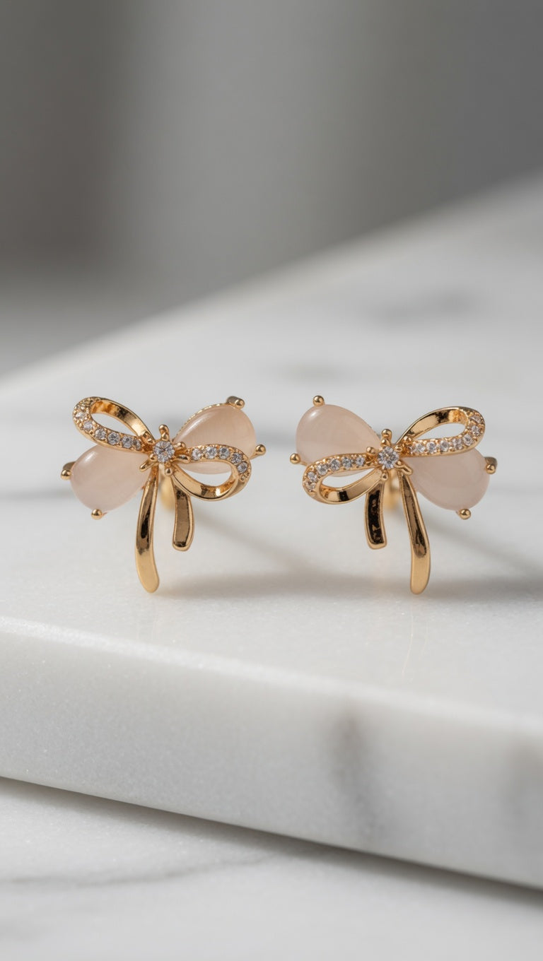 Luxury Rose Gold Butterfly Earrings for Girls & Womens