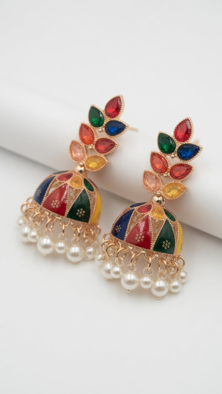 Multicolor Jhumka Earrings Traditional Design for Girls & Womens