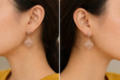 Beautiful Gold Clover Drop Earrings for Girls & Womens