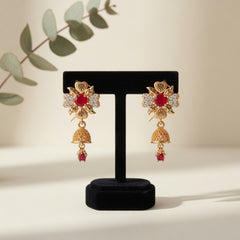 Luxury Gold Ruby Jhumka Earrings for Girls & Womens