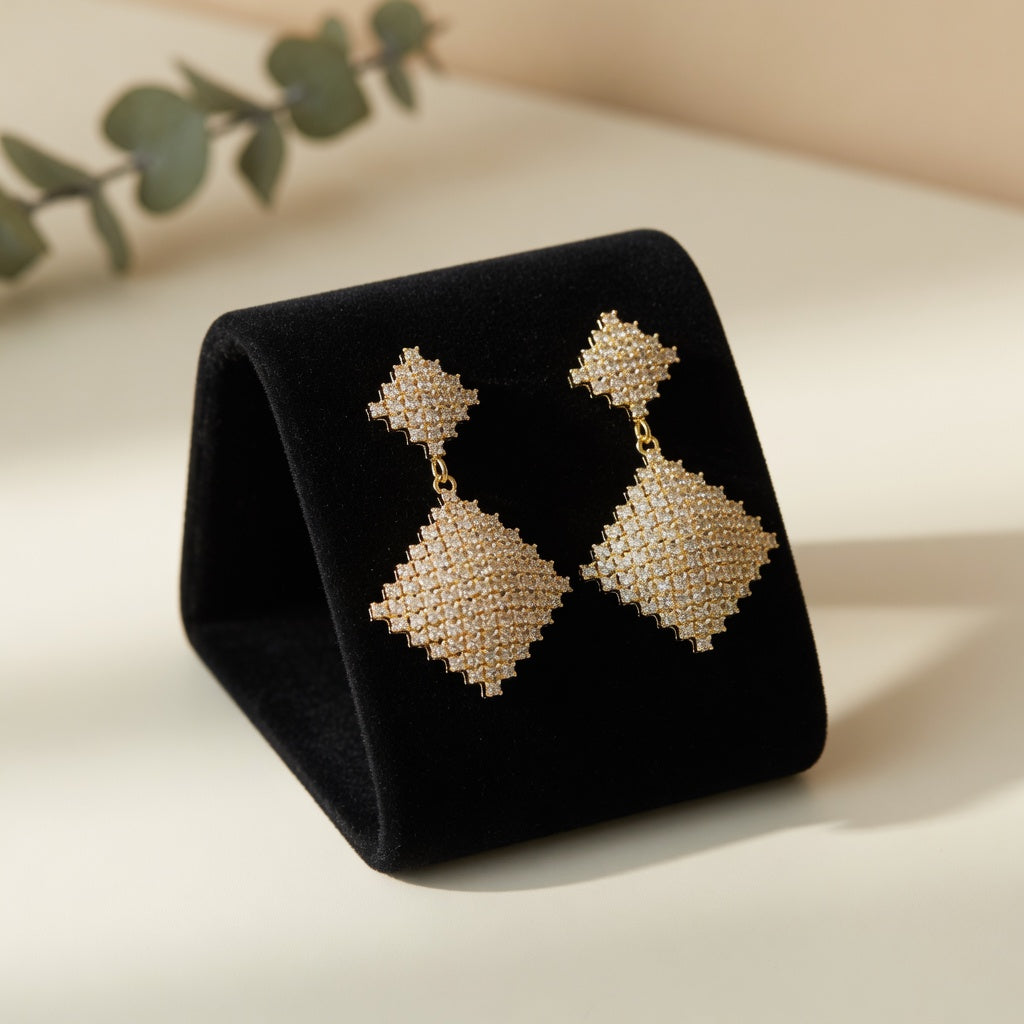 Elegant Diamond Shape Party Earrings for Girls & Women