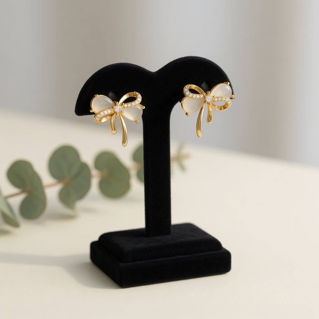 Luxury Rose Gold Butterfly Earrings for Girls & Womens